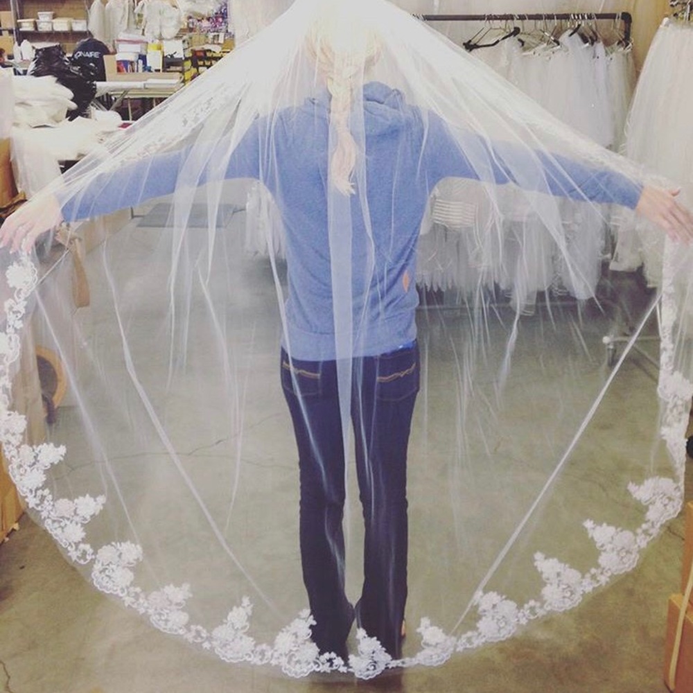 Wedding Veil, Beautiful beading detail